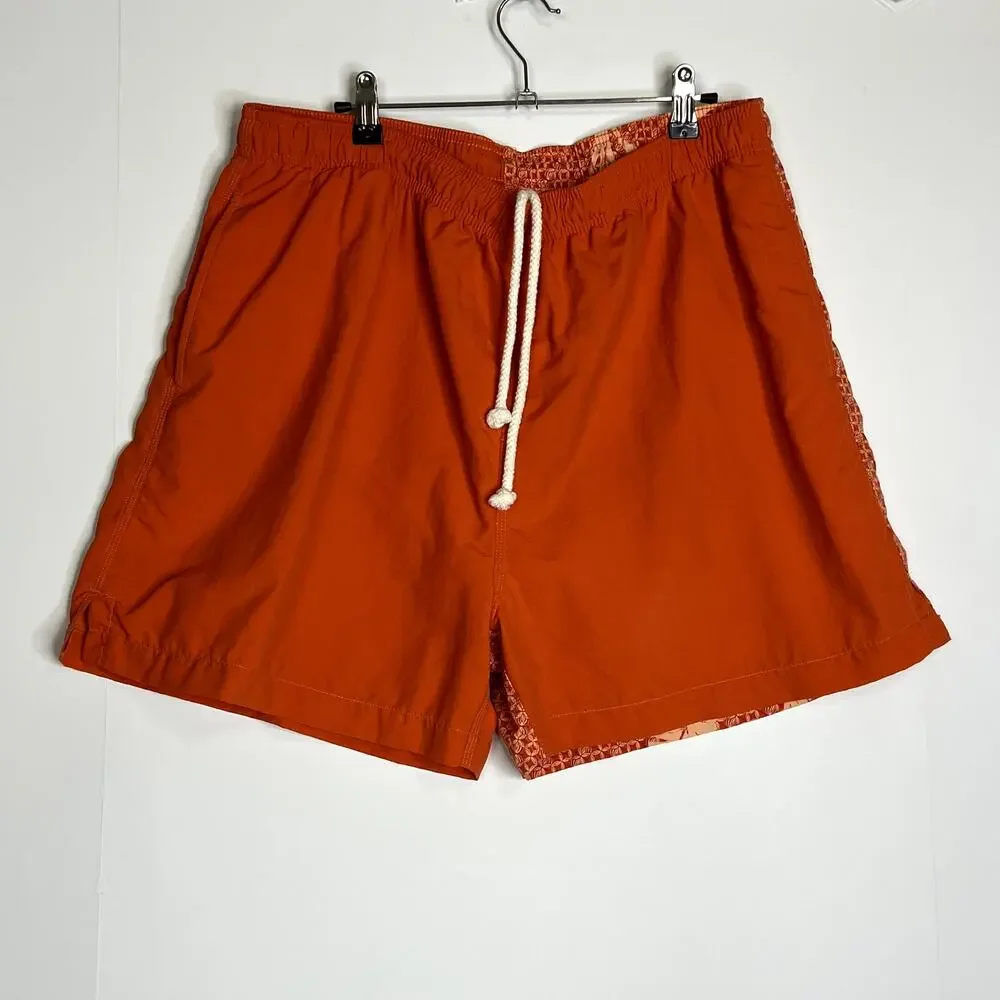 Tommy Bahama Swim Trunks Board Shorts Surf Pockets Orange Mens Large